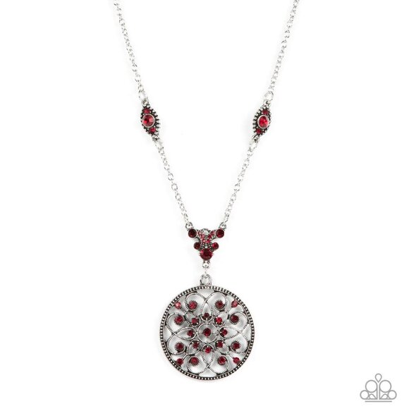 Paparazzi Jewelry Accessories - TIMELESS Traveler - Red Necklace - Vintage - Picture 2 of 6